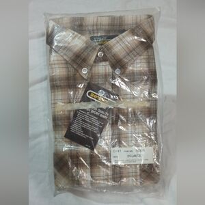 Vintage Sears Sportswear Mens  Plaid Long Sleeve Flannel Shirt Big&Tall 2XL NWT